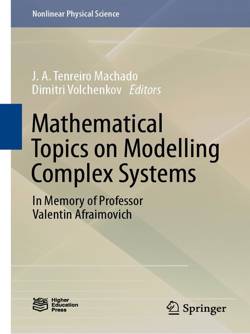Title details for Mathematical Topics on Modelling Complex Systems by J. A. Tenreiro Machado - Available